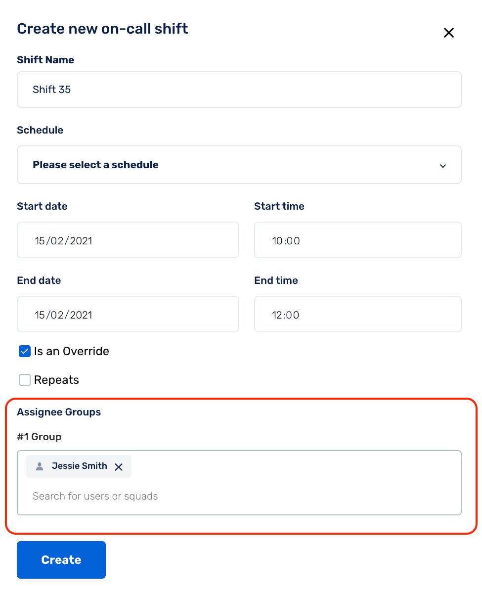 How to add user for override shifts in Squadcast