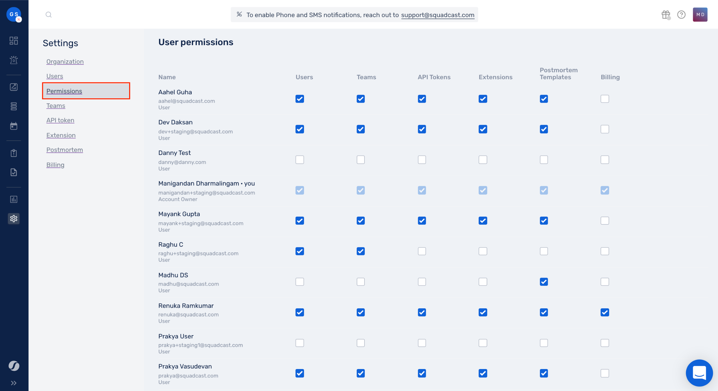 How to manage user Permissions in Squadcast - Access Controls