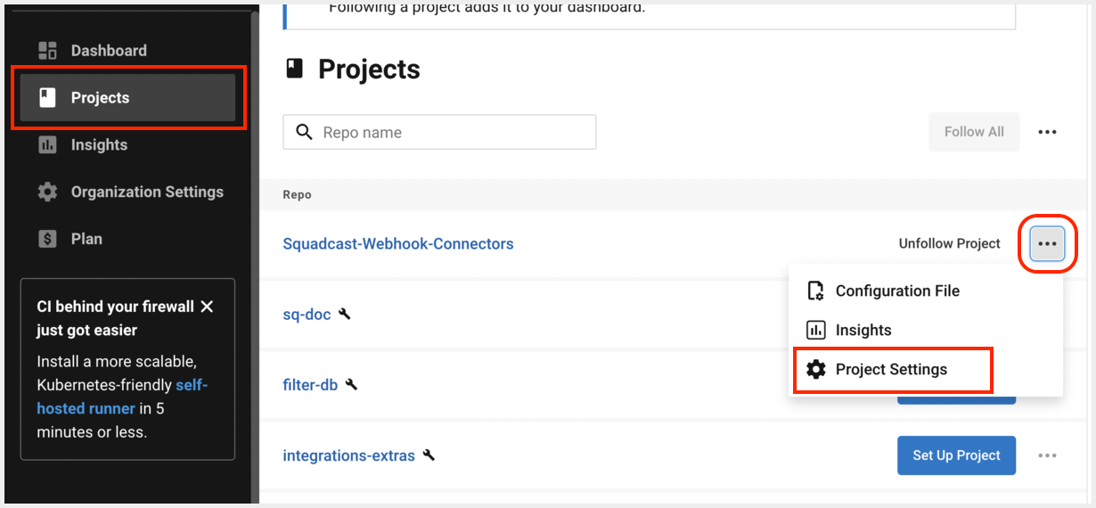 How to create a project in CircleCI