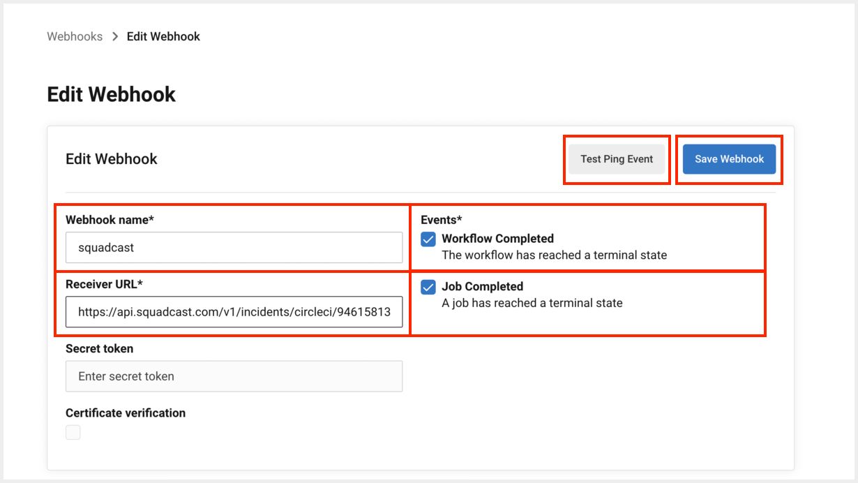How to configure a Webhook in CircleCI